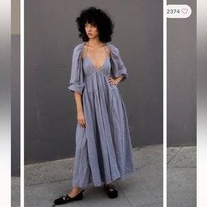 Free People So Sprung Tiered Maxi Dress & Shrug Set XL